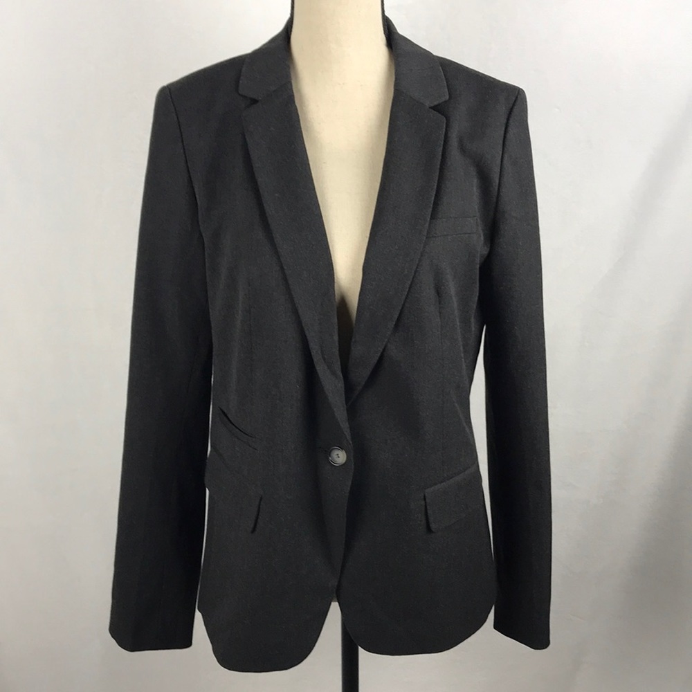 Loft one button gray blazer